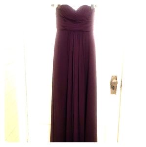 Bill Levkoff 89255 Plum Strapless Bridesmaid Dress